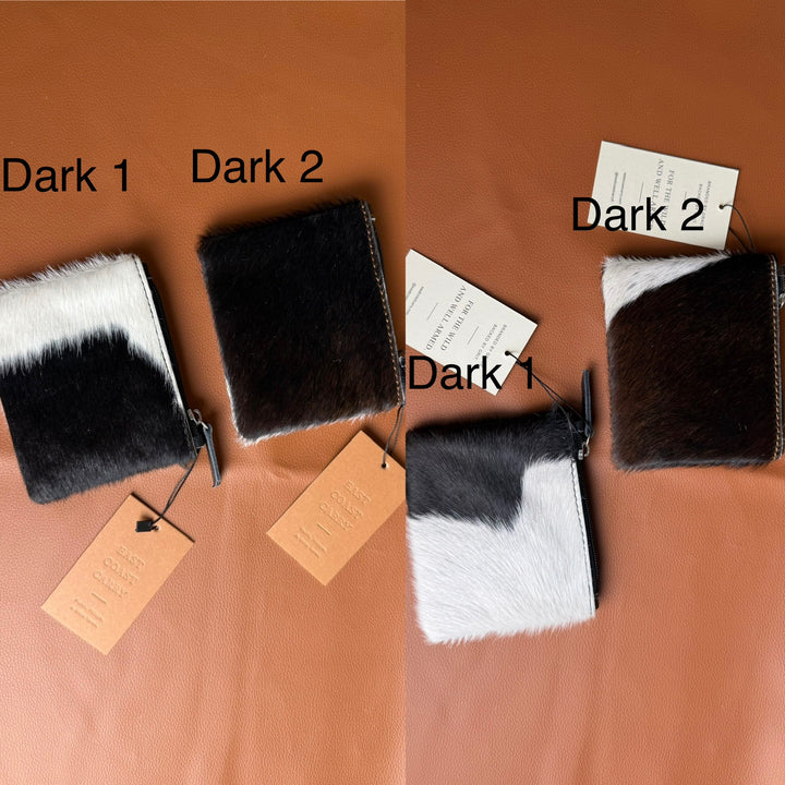 Genuine Cowhide Zipper Pouch | Hair-On Cowhide Coin Purse, Card Holder & Cash Wallet