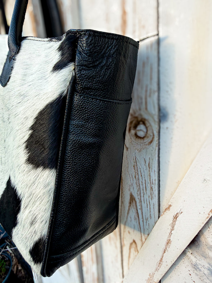 The Gulfstream Tote | Luxury Leather & One-of-a-Kind Hair-on-Hide Tote