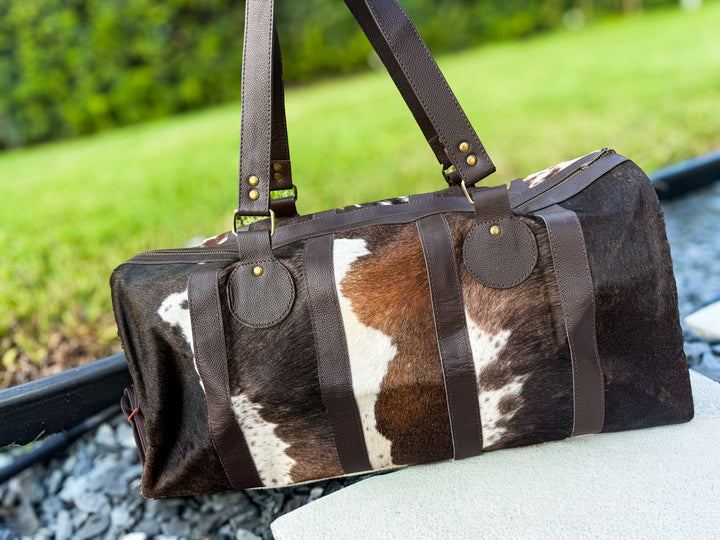 The Quick Stop | Cowhide & Leather Duffle Bag