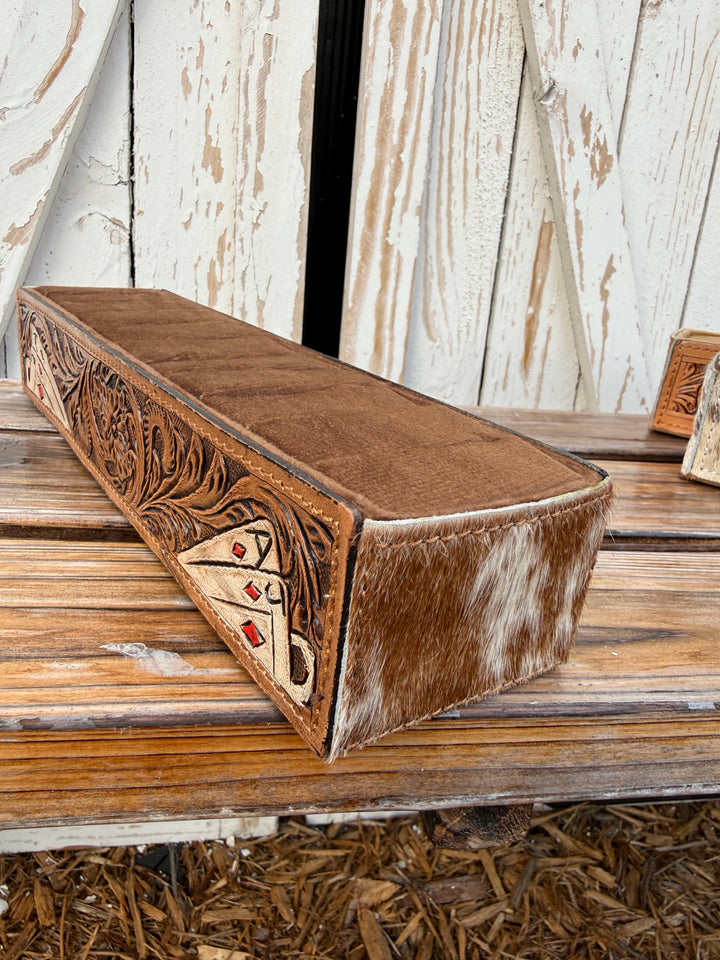 Genuine Cowhide and Leather Ring Holder Display | 4 Options