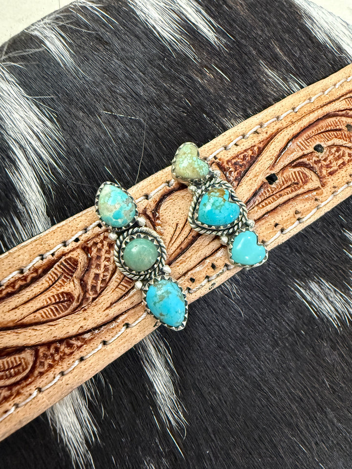 Mine #8 Turquoise + Sterling Silver Apple Watch Band Charm | Handmade Slide-On Watch Charm