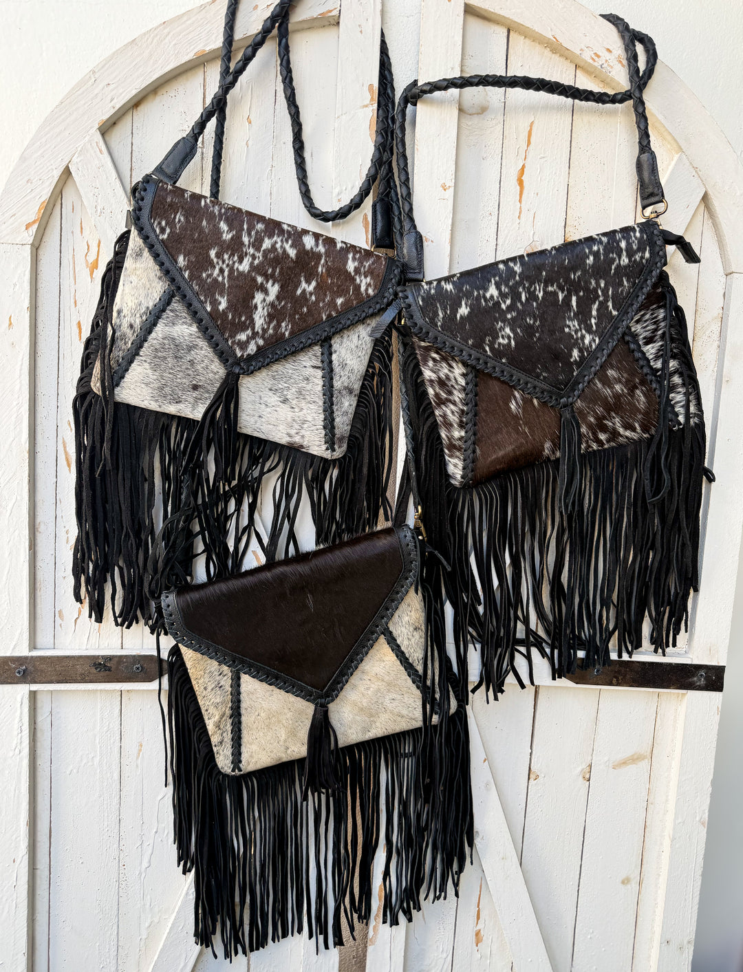 The Harlee Fringe Crossbody | Genuine Leather & Hair-On Hide Western Bag