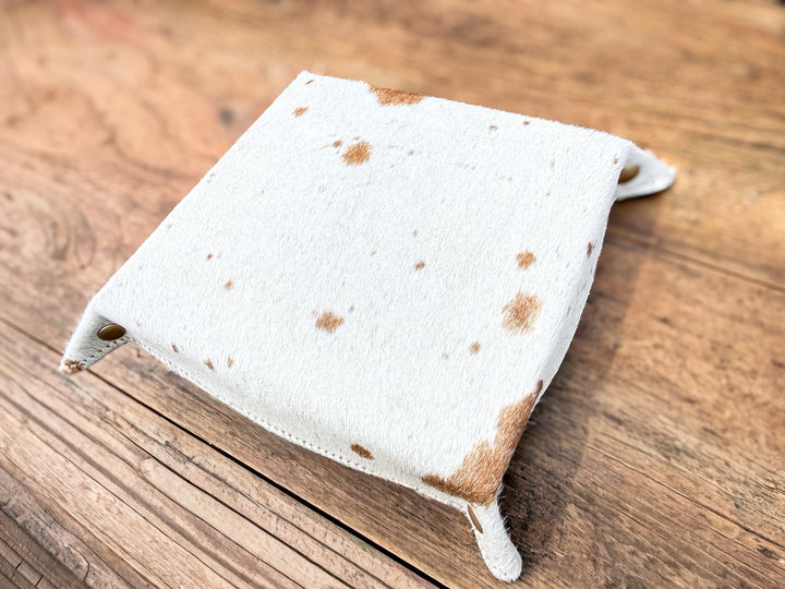 Natural Cowhide Catchall Valet Tray
