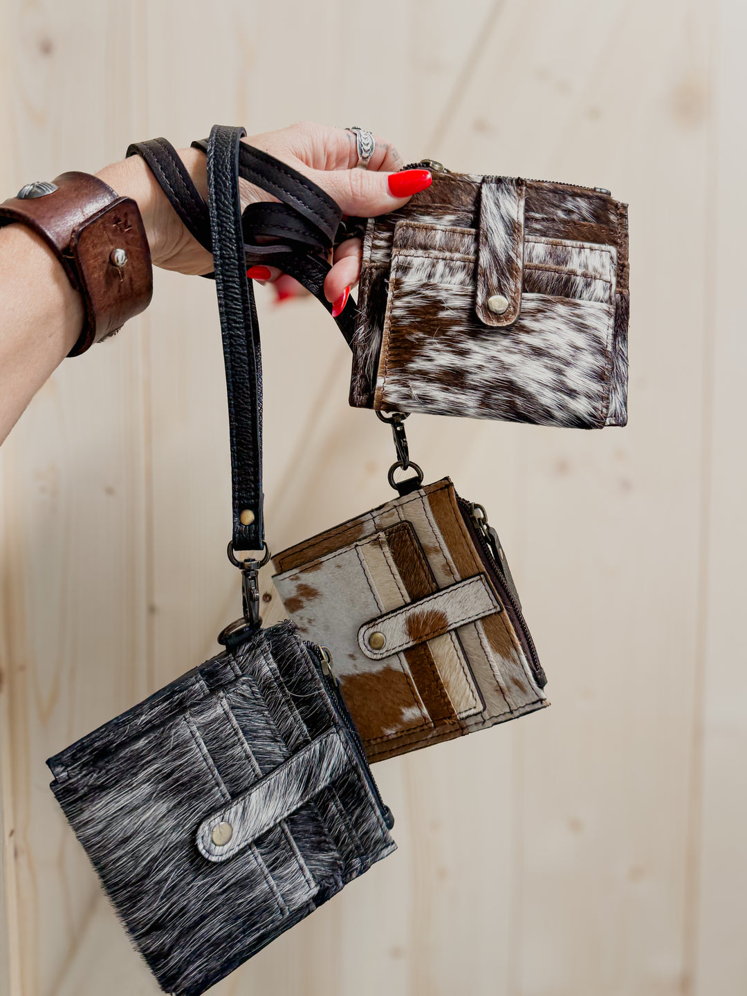 Cowhide Card Holder Wristlet