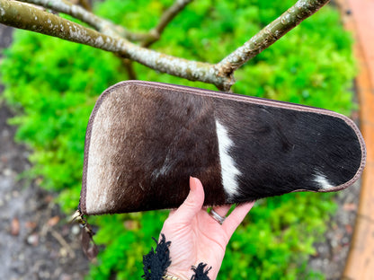 Large cowhide handgun leather case