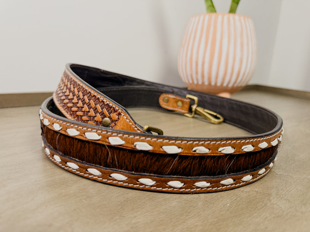 Bridle Brown Cowhide and Tooled Leather Western Accessories Strap