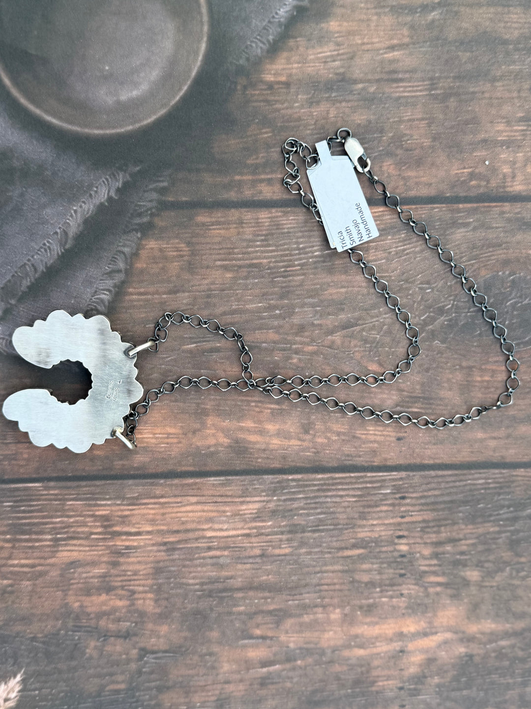 Tricia Smith Navajo Handmade Kingman Turquoise Blossom Necklace