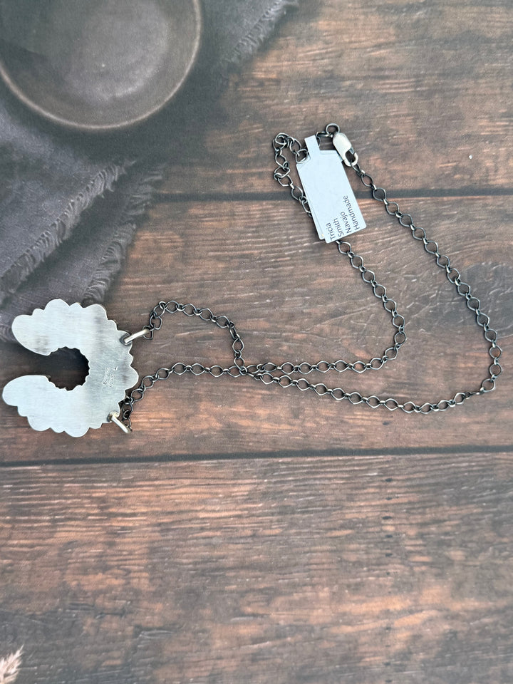 Tricia Smith Navajo Handmade Kingman Turquoise Blossom Necklace