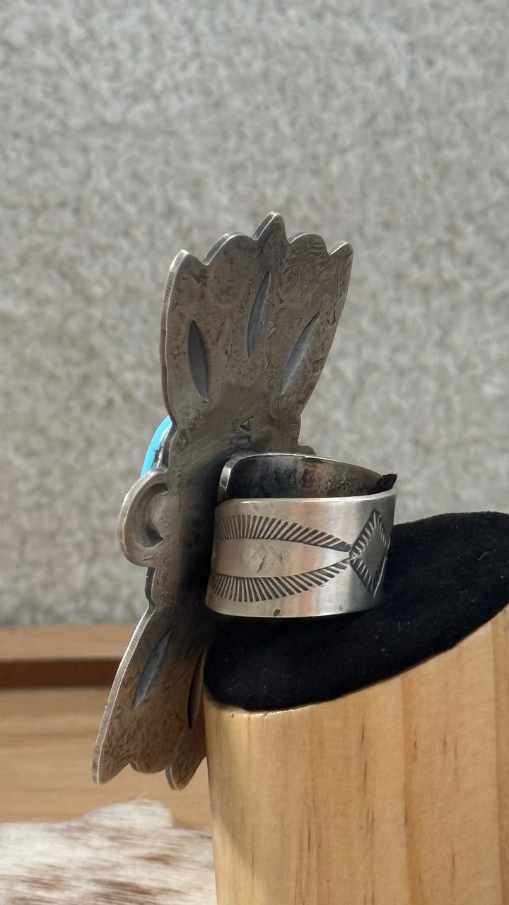 Boyd Ashley Navajo Golden Hills Turquoise Statement Ring | Sterling Silver | Signed BJA | Handmade
