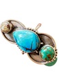 Desert Trinity - Sterling Silver Turquoise and Wild Horse Southwestern Ring - Size 7.25