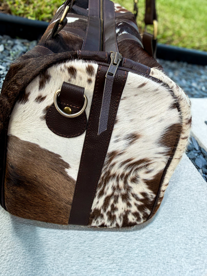 The Quick Stop | Cowhide & Leather Duffle Bag