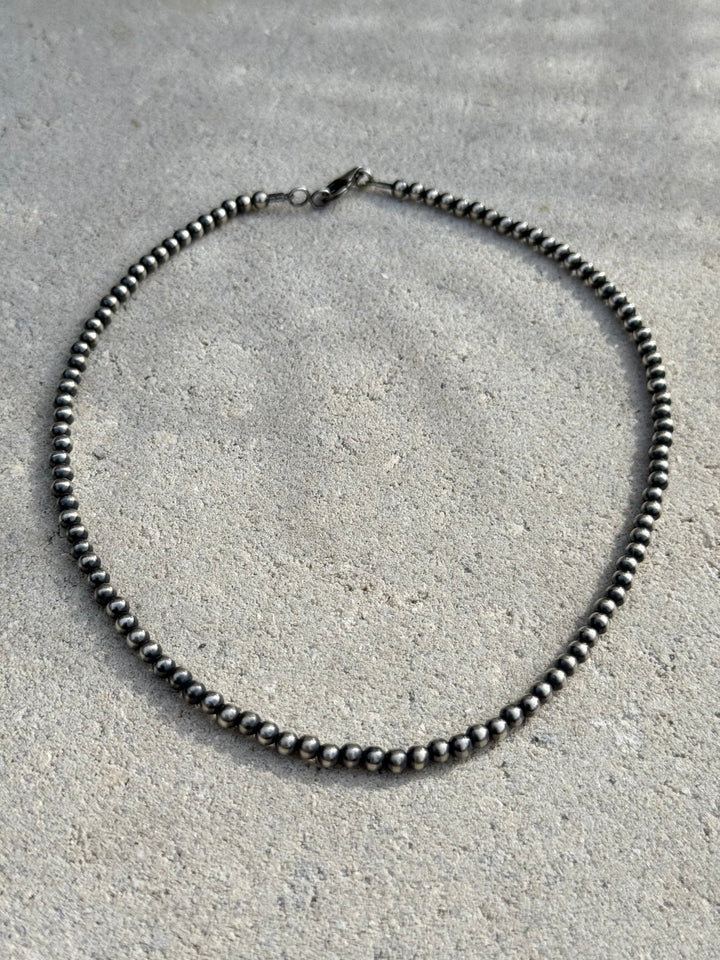 4mm Navajo Strung Pearls Necklace 16”