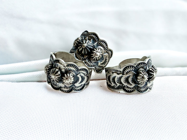 Benny Ramone Navajo Starburst Cigar Band Ring | Sterling Silver | Multiple Sizes
