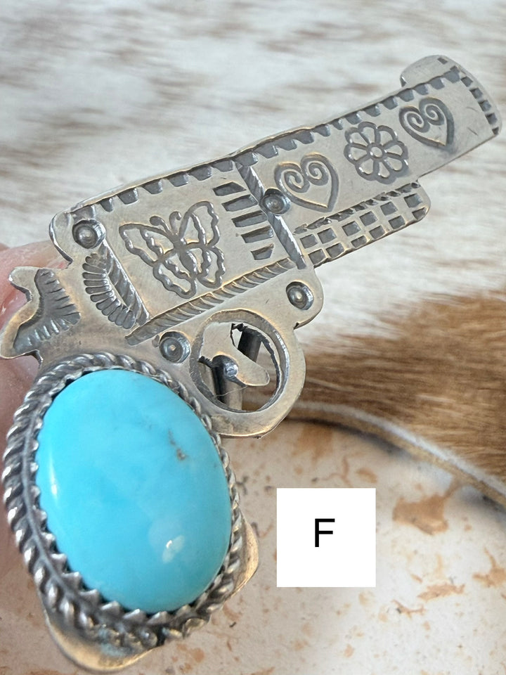 Finger Gunzz | Tim Yazzie Navajo Turquoise Sterling Silver Rings
