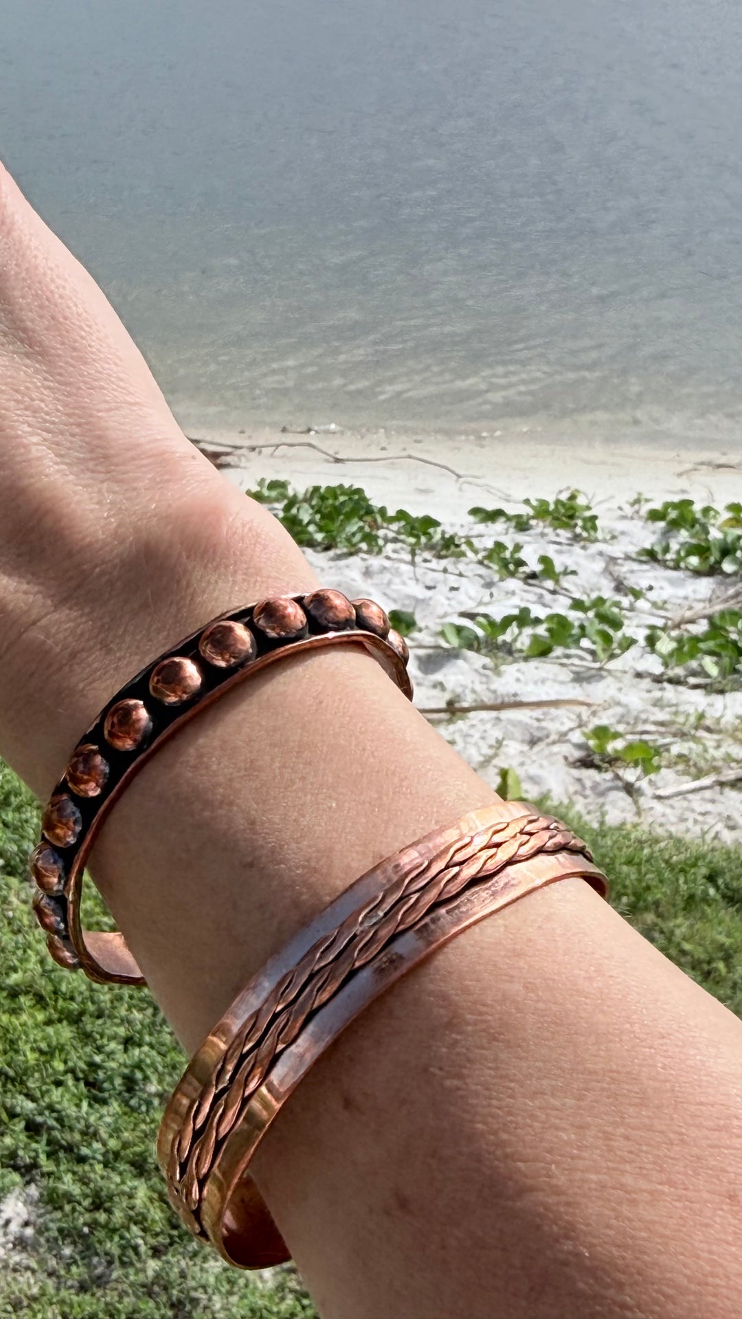 Handmade Solid Copper Dome Cuff Bracelet | Western Jewelry