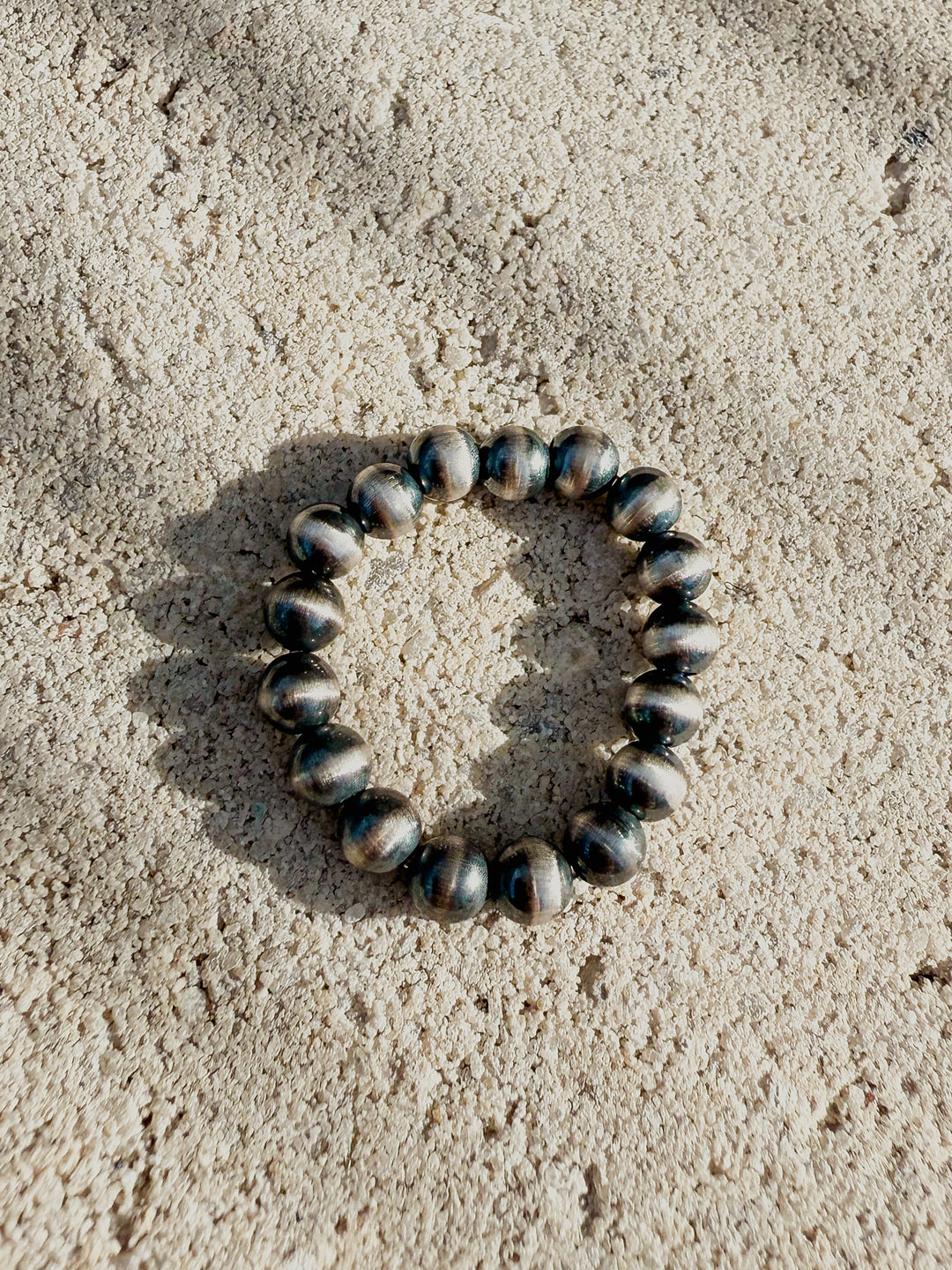 4mm Desert Pearl Southwestern Sterling Silver Stretch Stacker Ring Adjustable East Coast Carry