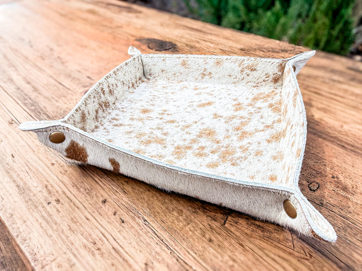 Natural Cowhide Catchall Valet Tray