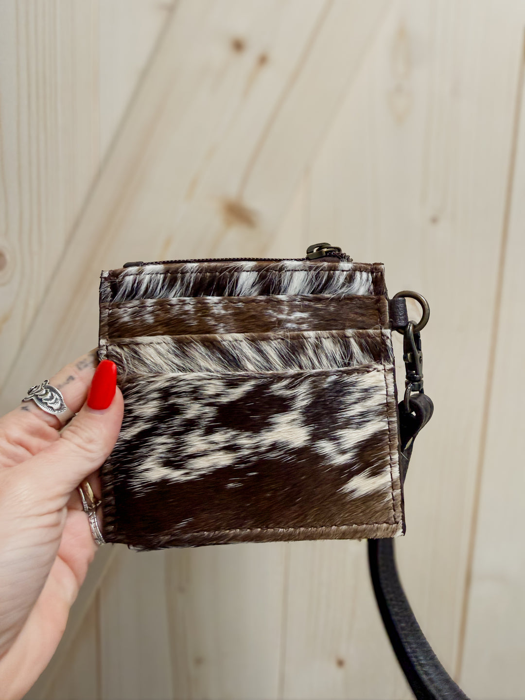 Cowhide Card Holder Wristlet