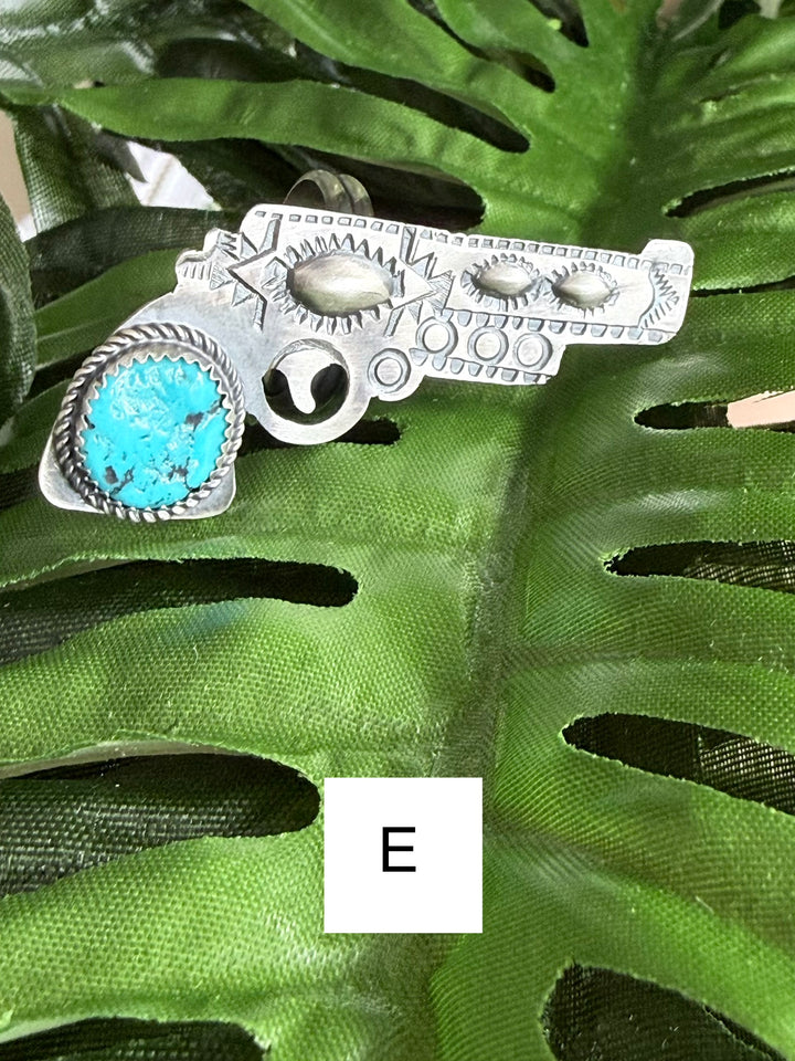 Finger Gunzz | Tim Yazzie Navajo Turquoise Sterling Silver Rings