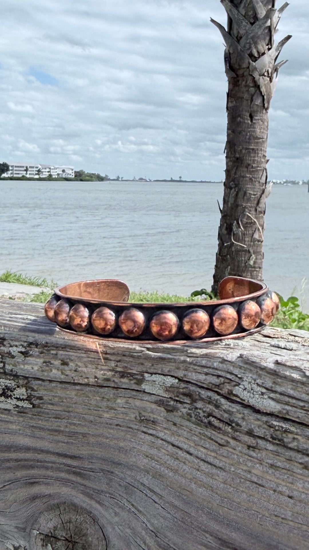 Handmade Solid Copper Dome Cuff Bracelet | Western Jewelry