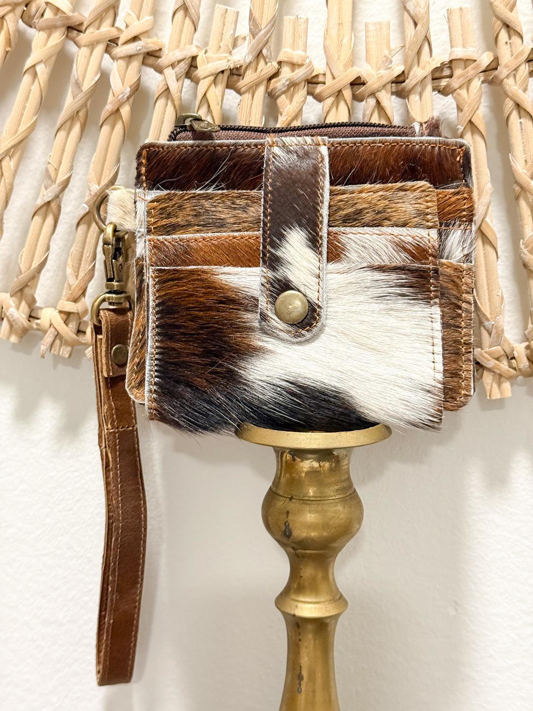 Cowhide Card Holder Wristlet