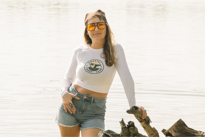 Coastal Carry Club Women’s Athleisure Stretch Long Sleeve Crop Top