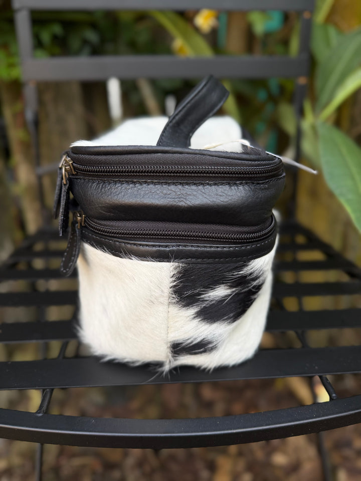 Road Ready Makeup Case : Cowhide and Leather Makeup Storage Case
