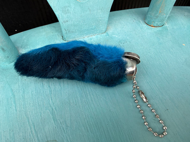 Texas Charm Rabbit’s Foot Bag Charm & Keychain | Genuine Turquoise | Handmade in Texas