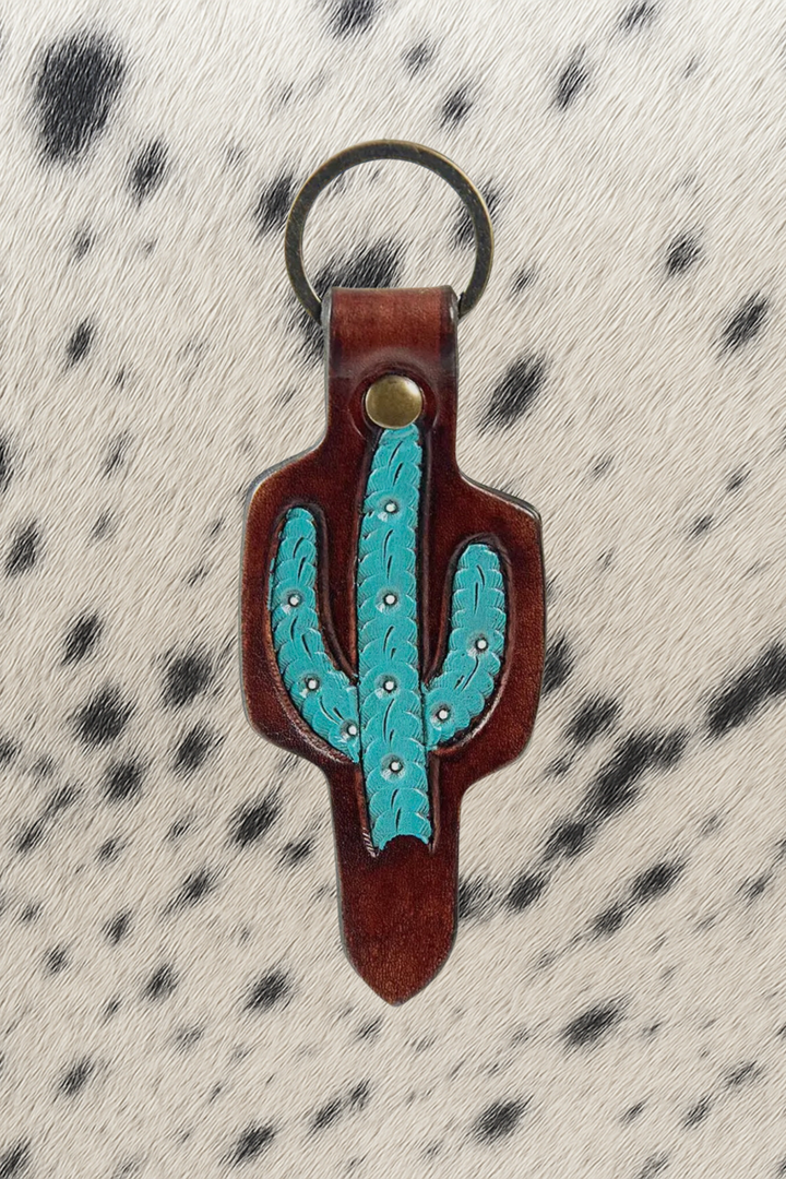 Handmade Western Tooled Leather Keychains | Purse Charm