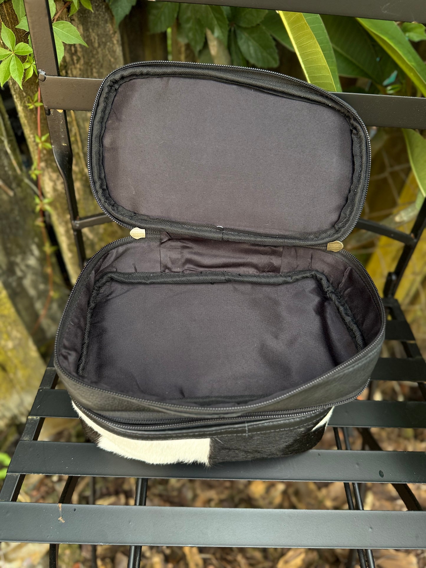 Road Ready Makeup Case : Cowhide and Leather Makeup Storage Case