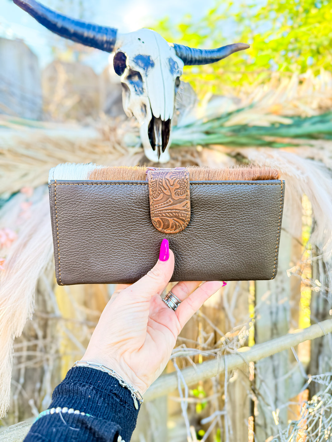 Willow Grace Cowhide Phone Wallet Clutch | Spring Collection Western Leather Wallets 3 Options