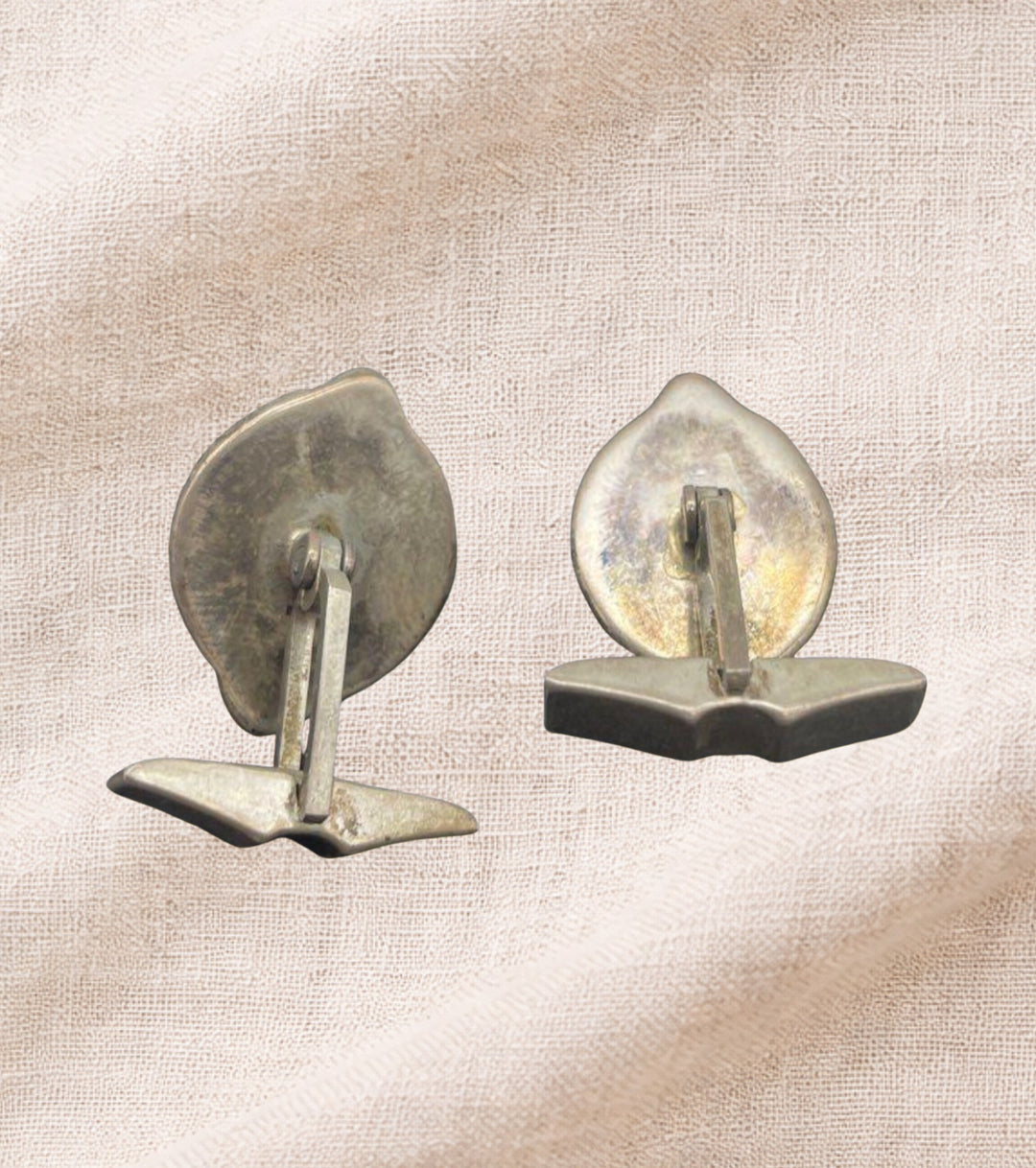 Vintage Sterling Silver & Turquoise Cufflinks | Estate Native American Style | Tested Sterling | Men’s Southwestern Jewelry