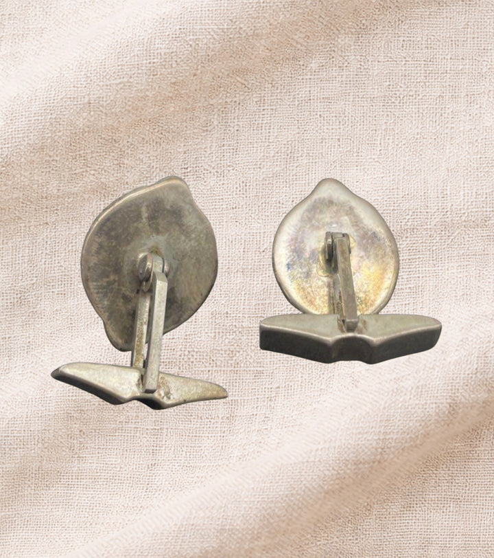 Vintage Sterling Silver & Turquoise Cufflinks | Estate Native American Style | Tested Sterling | Men’s Southwestern Jewelry