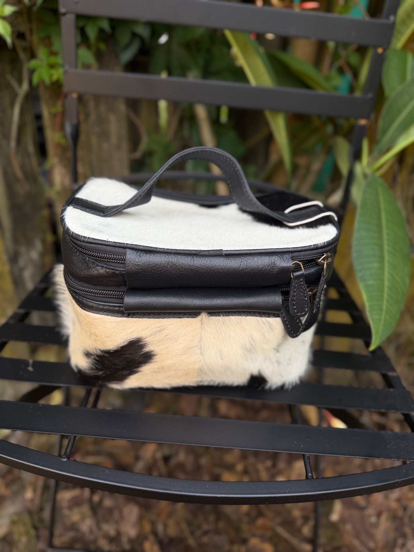 Road Ready Makeup Case : Cowhide and Leather Makeup Storage Case