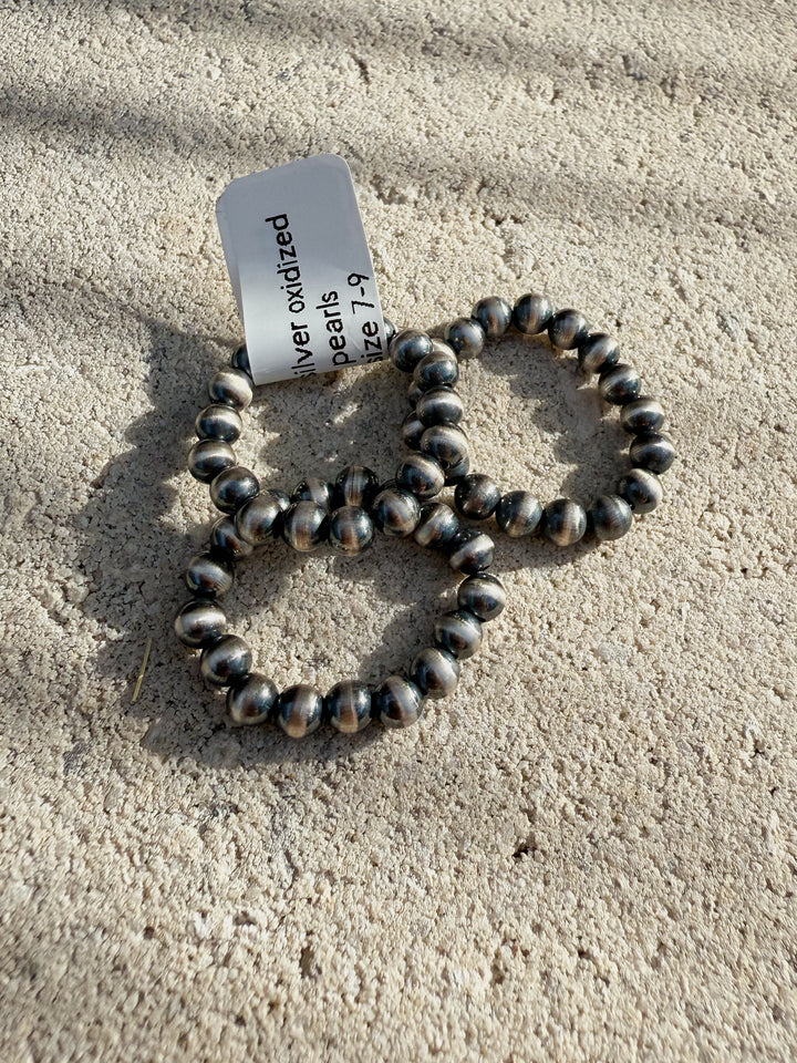 4mm Desert Pearl Sterling Silver Stretch Stacker Ring