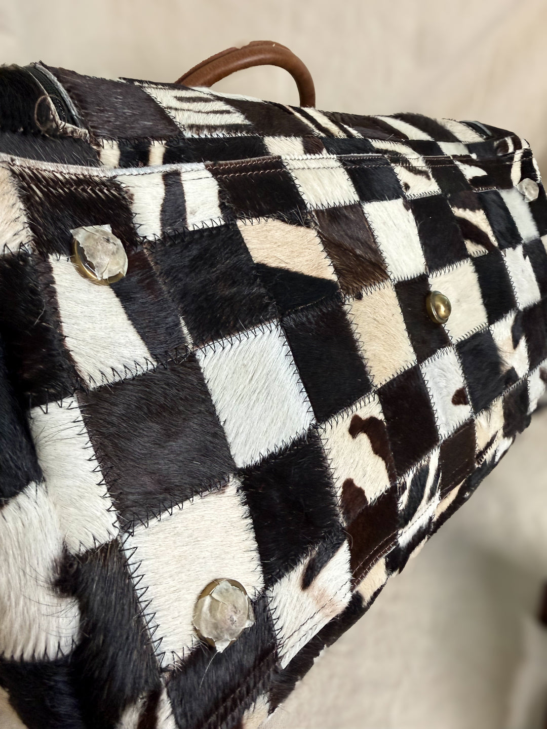 Checking In Weekender Duffle – Genuine Hair On Cowhide & Full-Grain Leather Travel Bag
