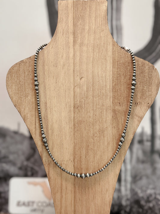 18” 4mm Graduated Navajo Pearls Handstrung Closed Clasp