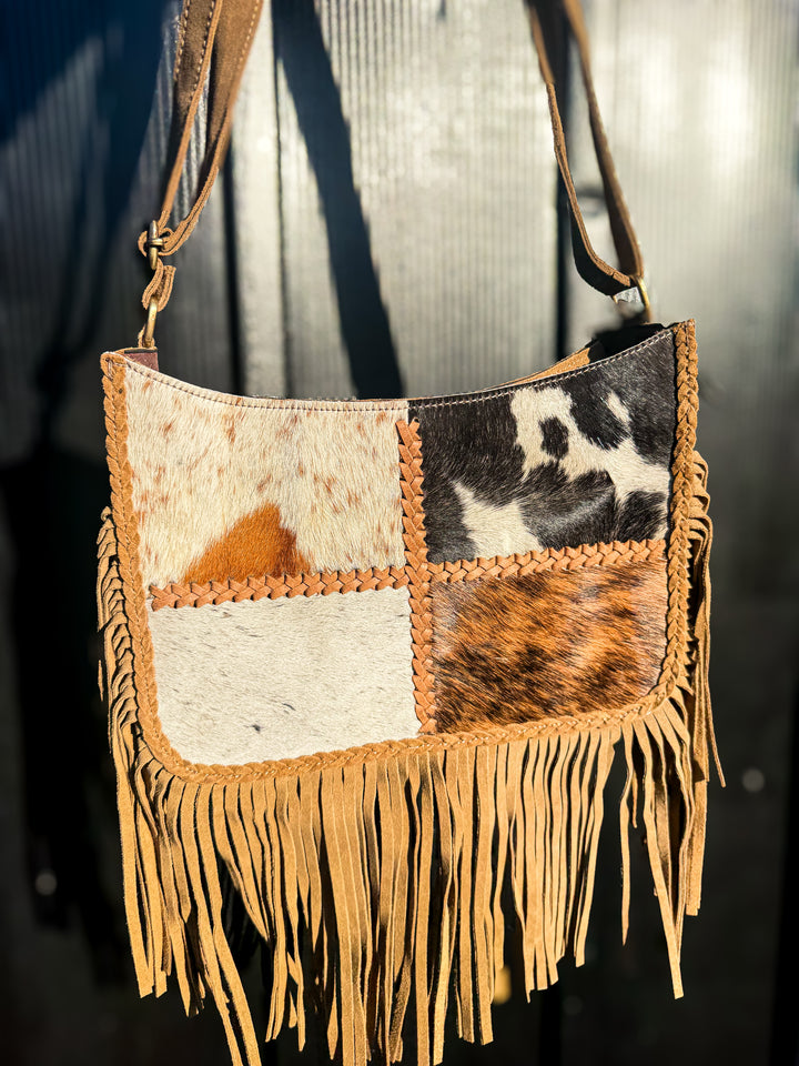 The High Desert Honey Patchwork Fringe Crossbody