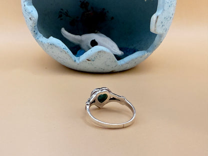 Handpicked Estate Find- 925 & Turquoise Heart Ring - sz 6.5