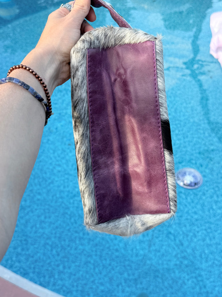 Plum & Hide | Cowhide Leather Cosmetic Bag