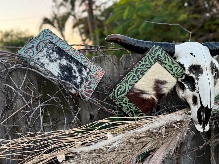 Cowhide Zip Wallet | Willow Lane Western Leather Wallet for Women