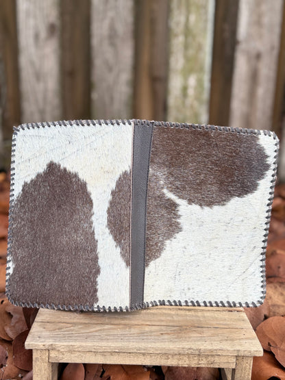 Handmade Cowhide & Chocolate Leather Bible Cover – Large Print Bible or Composition Notebook Sleeve