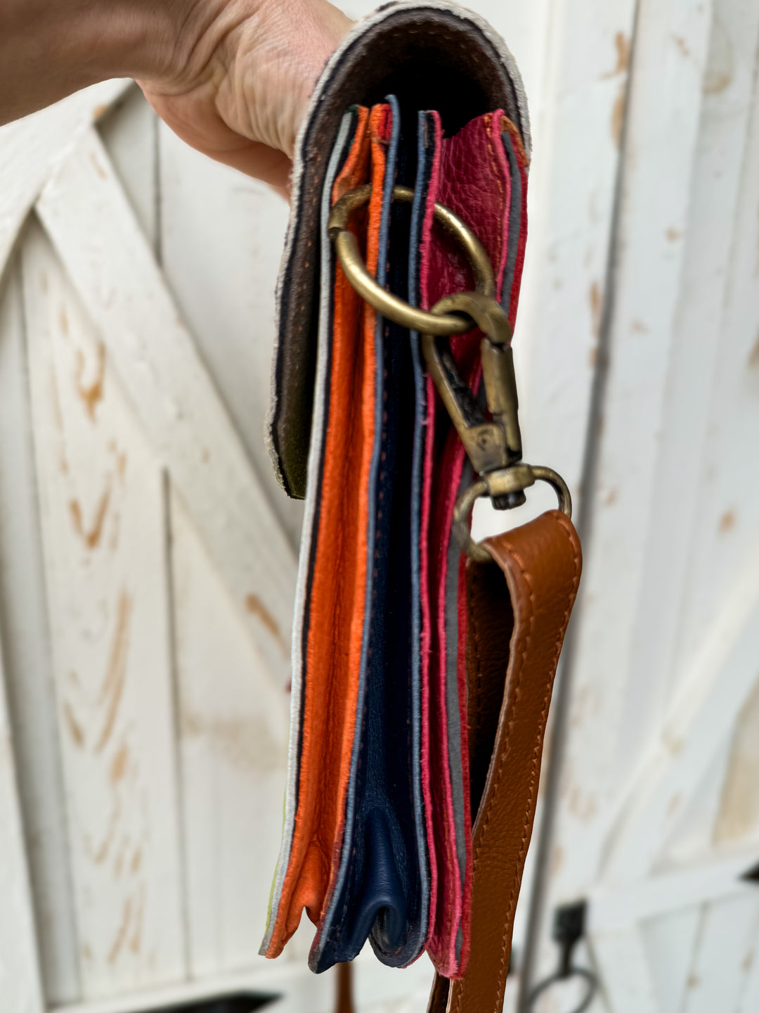 Palm Beach Rodeo Crossbody | Color Block Leather & Leopard-Stamped Hair-On Hide Bag
