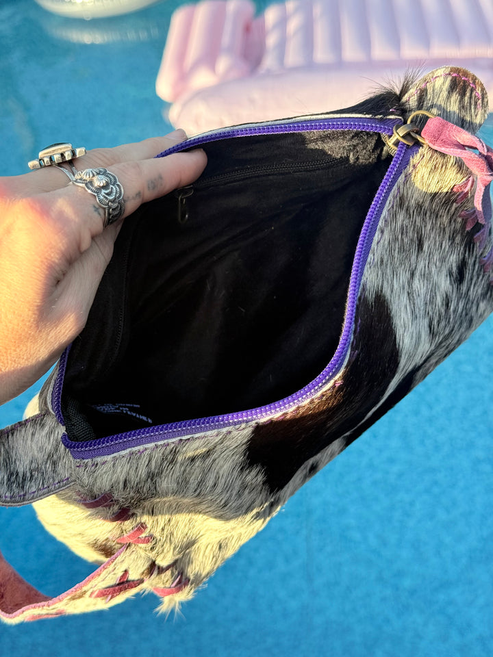 Plum & Hide | Cowhide Leather Cosmetic Bag