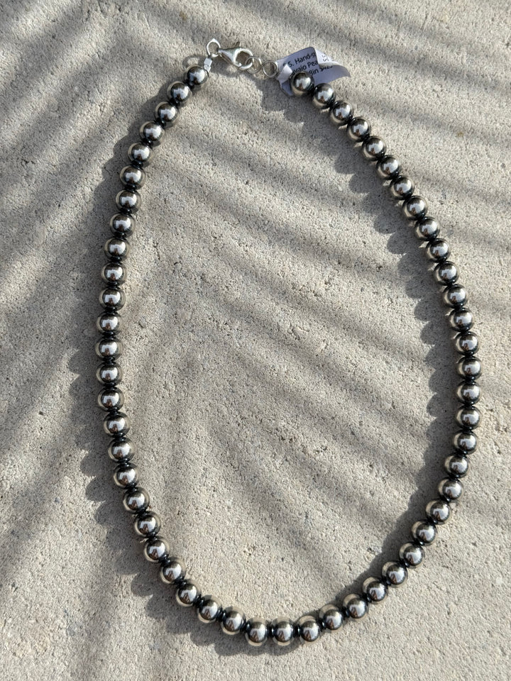 8mm Navajo Strung Pearls 18” Necklace