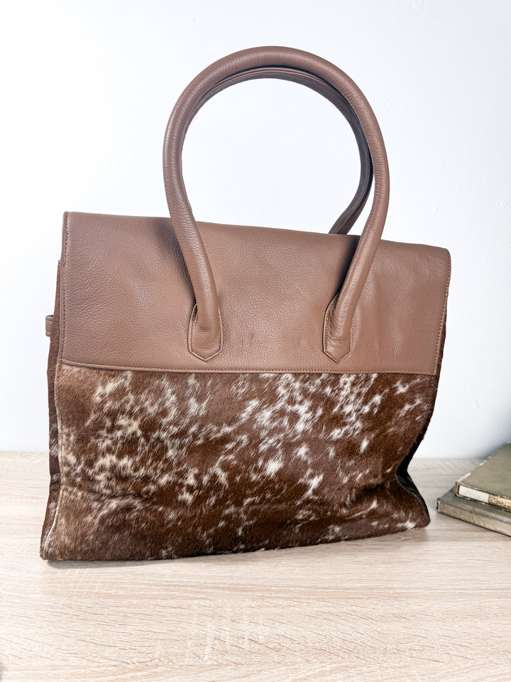 The Fancy Fur | Cowhide Leather Work & Travel Bag