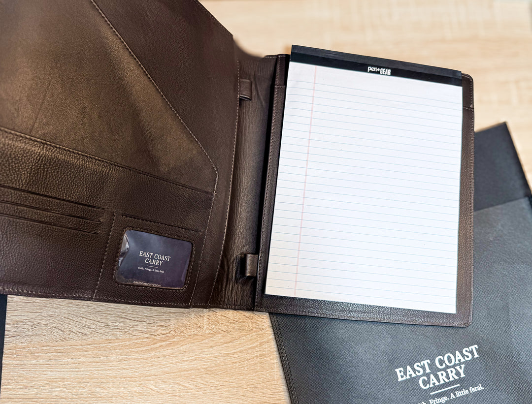 The Stockman | Tooled Leather & Cowhide Executive Padfolio