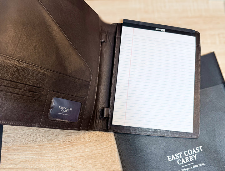 The Stockman | Tooled Leather & Cowhide Executive Padfolio