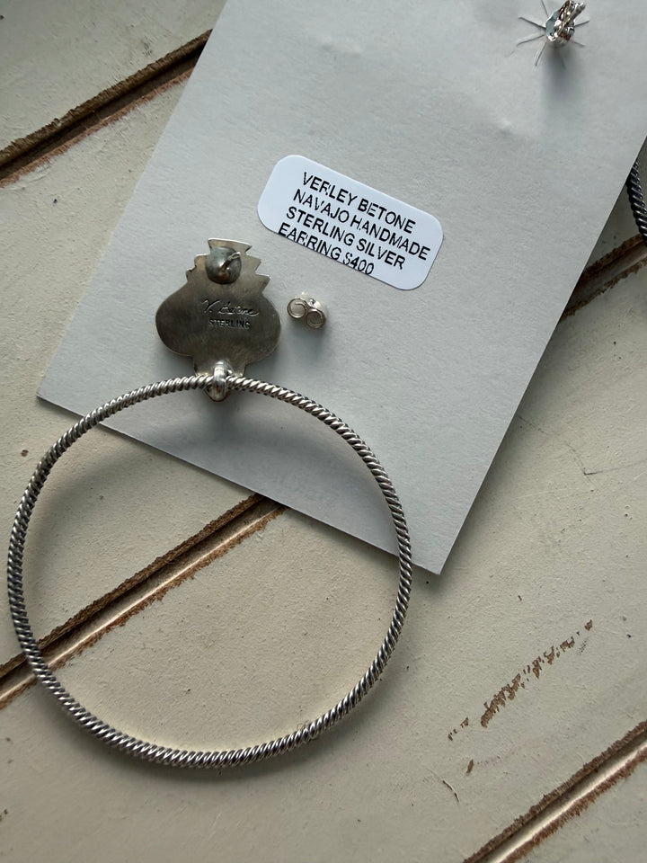 Verley Betone Navajo Sterling Silver Hoop Earrings