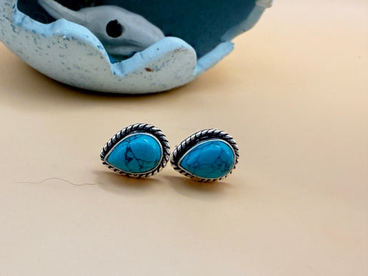 Santa Rosa Turquoise Sterling Silver Stud Earrings